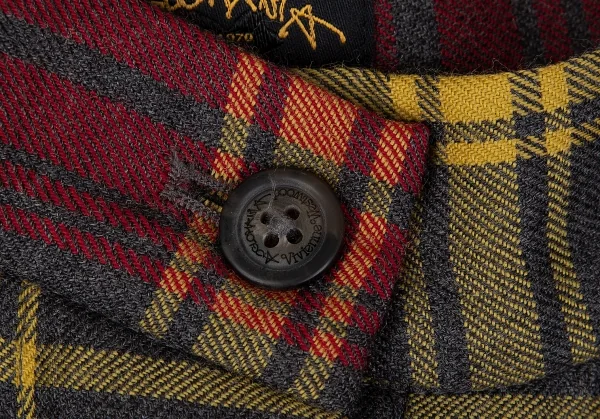 ヴィヴィアンウエストウッド アングロマニアVivienne Westwood ANGLOMANIA タータンチェックウールショートパンツ グレー赤黄38 K-119130_003