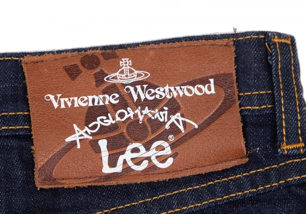 ヴィヴィアンウエストウッド アングロマニアVivienne Westwood ANGLOMANIA×Lee 裏スクイグルプリントデニムショートパンツ インディゴXXS K-119131_010