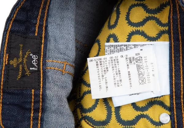 ヴィヴィアンウエストウッド アングロマニアVivienne Westwood ANGLOMANIA×Lee 裏スクイグルプリントデニムショートパンツ インディゴXXS K-119131_013