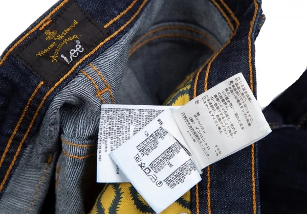 ヴィヴィアンウエストウッド アングロマニアVivienne Westwood ANGLOMANIA×Lee 裏スクイグルプリントデニムショートパンツ インディゴXXS K-119131_014