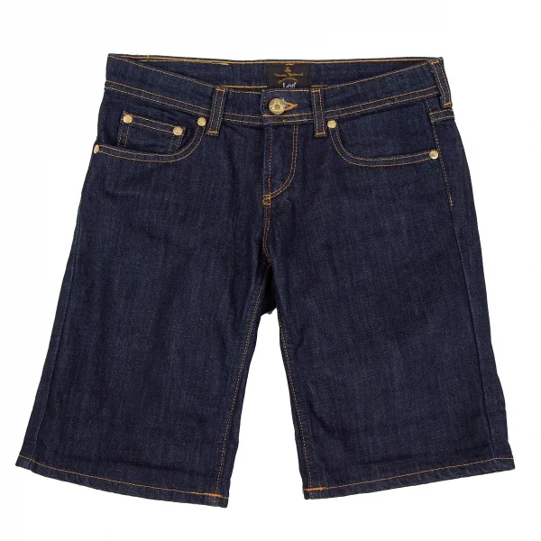 ヴィヴィアンウエストウッド アングロマニアVivienne Westwood ANGLOMANIA×Lee 裏スクイグルプリントデニムショートパンツ インディゴXXS K-119131_002