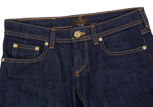 ヴィヴィアンウエストウッド アングロマニアVivienne Westwood ANGLOMANIA×Lee 裏スクイグルプリントデニムショートパンツ インディゴXXS K-119131_003