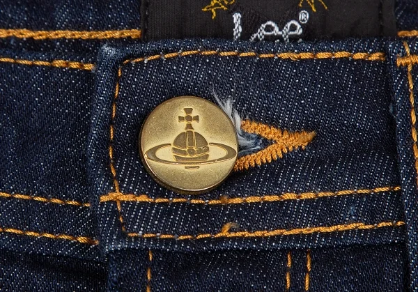 ヴィヴィアンウエストウッド アングロマニアVivienne Westwood ANGLOMANIA×Lee 裏スクイグルプリントデニムショートパンツ インディゴXXS K-119131_004