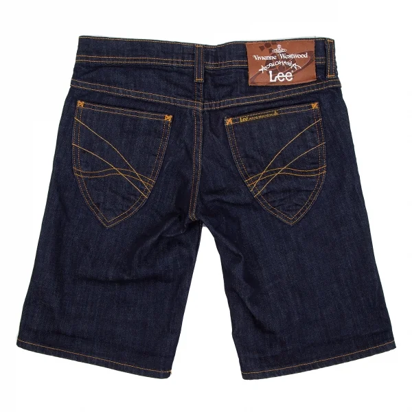 ヴィヴィアンウエストウッド アングロマニアVivienne Westwood ANGLOMANIA×Lee 裏スクイグルプリントデニムショートパンツ インディゴXXS K-119131_009