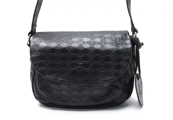 ヴィヴィアンウエストウッドVivienne Westwood オーブ型押しレザーショルダーバッグ 黒 K-119133_002