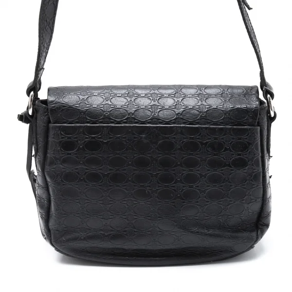 ヴィヴィアンウエストウッドVivienne Westwood オーブ型押しレザーショルダーバッグ 黒 K-119133_004