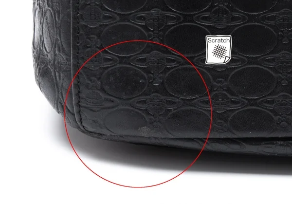 ヴィヴィアンウエストウッドVivienne Westwood オーブ型押しレザーショルダーバッグ 黒 K-119133_008