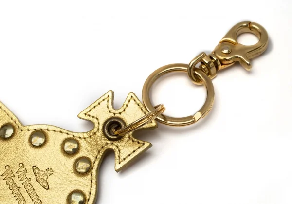 ヴィヴィアンウエストウッドVivienne Westwood フォイルレザーオーブキーリング ゴールド K-119136_002