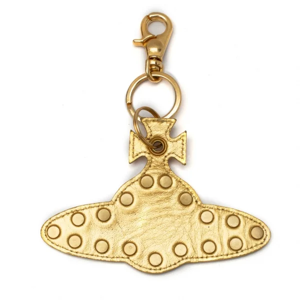 ヴィヴィアンウエストウッドVivienne Westwood フォイルレザーオーブキーリング ゴールド K-119136_005