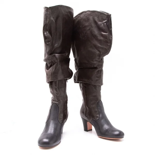 ヴィヴィアンウエストウッドVivienne Westwood ボリュームニーハイブーツ 焦げ茶35(22.5位) K-119138_001