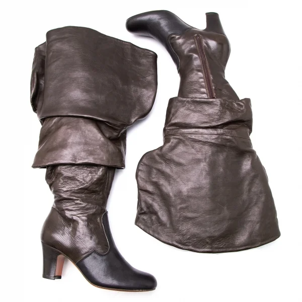ヴィヴィアンウエストウッドVivienne Westwood ボリュームニーハイブーツ 焦げ茶35(22.5位) K-119138_003