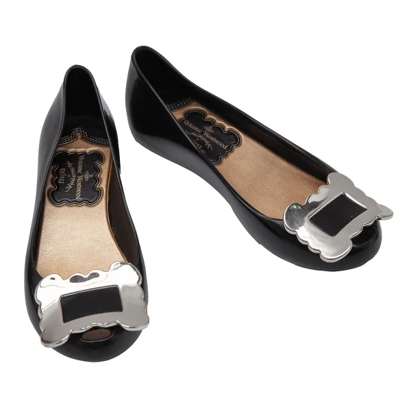 ヴィヴィアンウエストウッド アングロマニア×メリッサVivienne Westwood ANGLOMANIA×melissa バックルラバーパンプス 黒35/36(22) K-119140_001