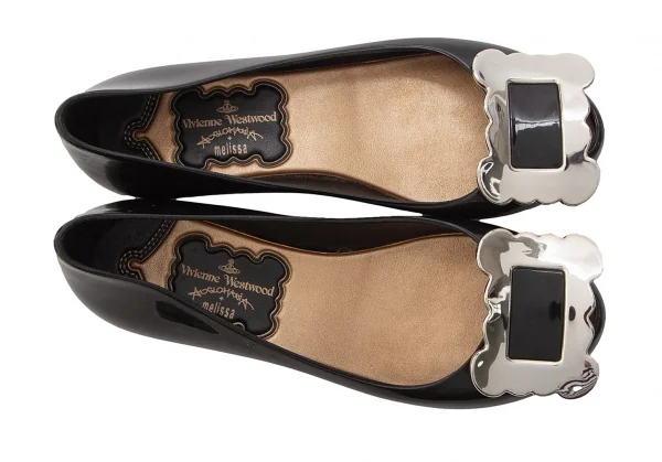 ヴィヴィアンウエストウッド アングロマニア×メリッサVivienne Westwood ANGLOMANIA×melissa バックルラバーパンプス 黒35/36(22) K-119140_002
