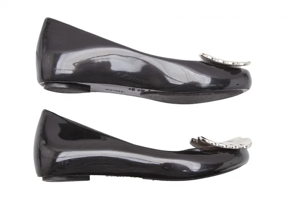 ヴィヴィアンウエストウッド アングロマニア×メリッサVivienne Westwood ANGLOMANIA×melissa バックルラバーパンプス 黒35/36(22) K-119140_003
