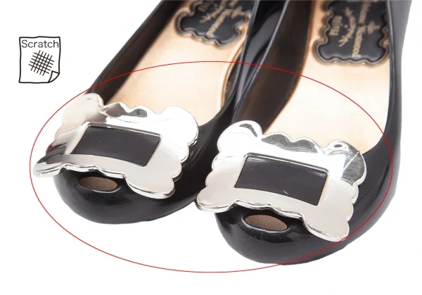 ヴィヴィアンウエストウッド アングロマニア×メリッサVivienne Westwood ANGLOMANIA×melissa バックルラバーパンプス 黒35/36(22) K-119140_005