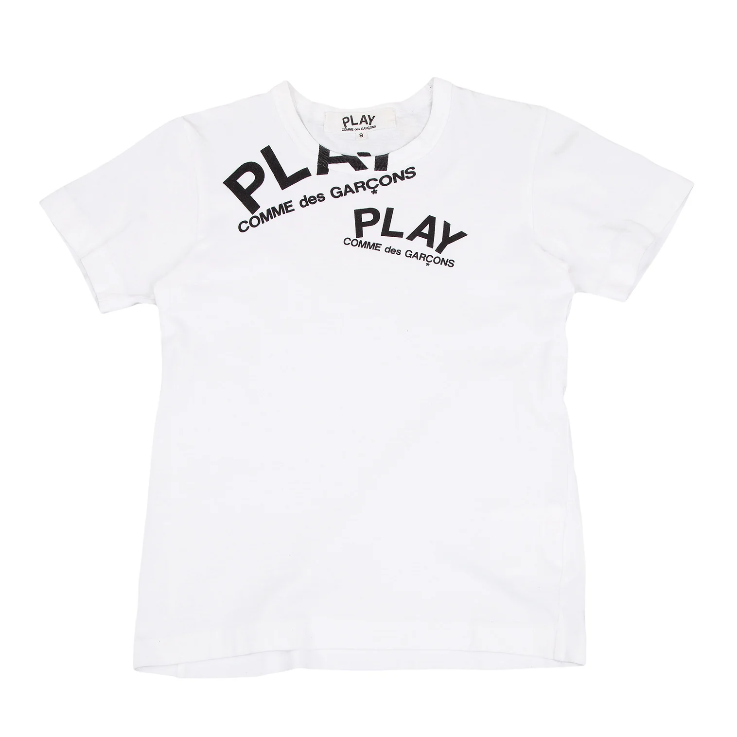 美品✨ プレイコムデギャルソン ホワイト Tシャツ M 希少】プレイ・コムデギャルソン Tシャツ サイズM ホワイト デカロゴ