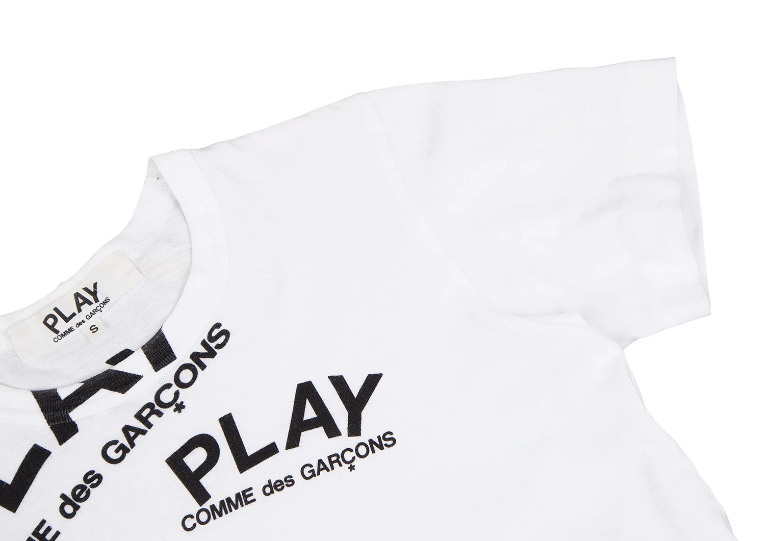 COMME des GARÇONS プリントTシャツ XS ホワイト プレイ コムデギャルソンPLAY COMME des GARCONS ロゴ製品