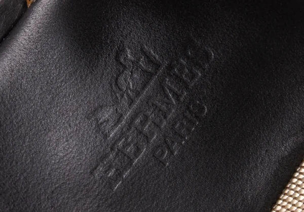 エルメスHERMES トワルアッシュトングサンダル 黒オフ36(23cm位) K-119158_012