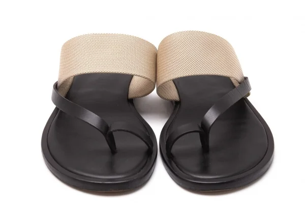 エルメスHERMES トワルアッシュトングサンダル 黒オフ36(23cm位) K-119158_002