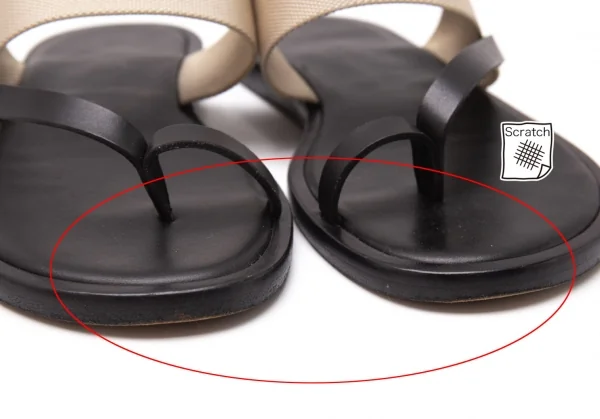 エルメスHERMES トワルアッシュトングサンダル 黒オフ36(23cm位) K-119158_003