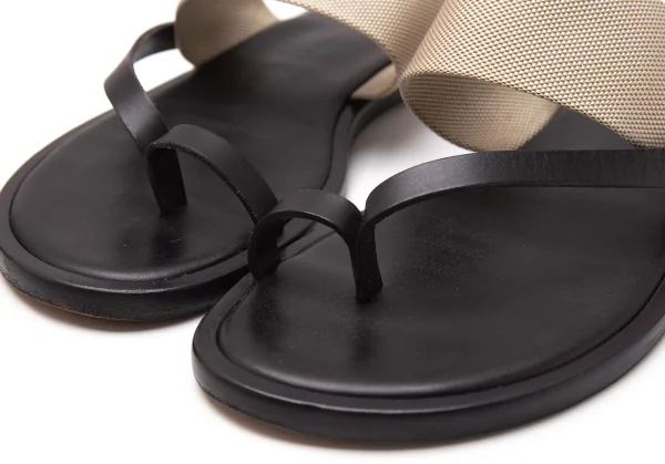 エルメスHERMES トワルアッシュトングサンダル 黒オフ36(23cm位) K-119158_004