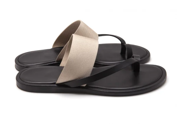 エルメスHERMES トワルアッシュトングサンダル 黒オフ36(23cm位) K-119158_007