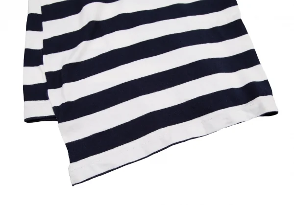 コムデギャルソンCOMME des GARCONS カッティングボーダーカットソー 白紺S位 K-119162_010