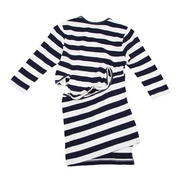 コムデギャルソンCOMME des GARCONS カッティングボーダーカットソー 白紺S位 K-119162_012