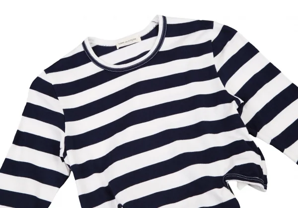 コムデギャルソンCOMME des GARCONS カッティングボーダーカットソー 白紺S位 K-119162_003