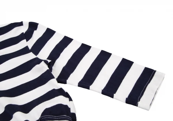 コムデギャルソンCOMME des GARCONS カッティングボーダーカットソー 白紺S位 K-119162_005