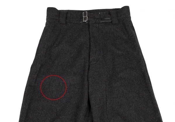トリココムデギャルソンtricot COMME des GARCONSウールダブルベルトパンツ チャコールM K-119175_002