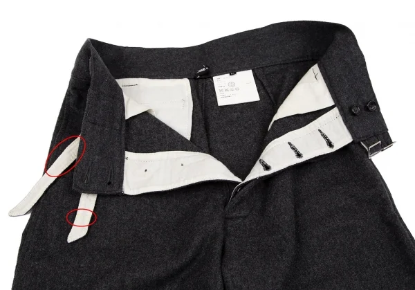 トリココムデギャルソンtricot COMME des GARCONSウールダブルベルトパンツ チャコールM K-119175_004