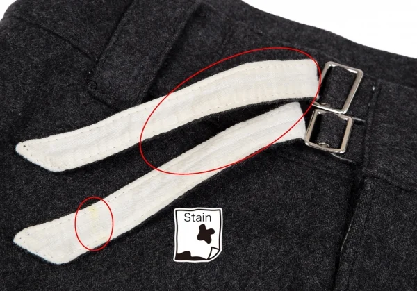 トリココムデギャルソンtricot COMME des GARCONSウールダブルベルトパンツ チャコールM K-119175_005