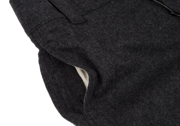 トリココムデギャルソンtricot COMME des GARCONSウールダブルベルトパンツ チャコールM K-119175_006