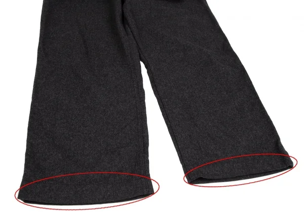 トリココムデギャルソンtricot COMME des GARCONSウールダブルベルトパンツ チャコールM K-119175_007