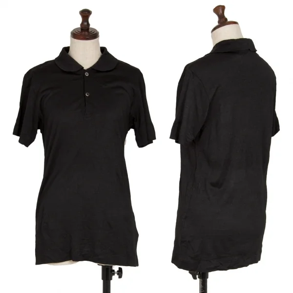 COMME des GARCONS Stretch Silk Polo Shirt Black M K-119176_001
