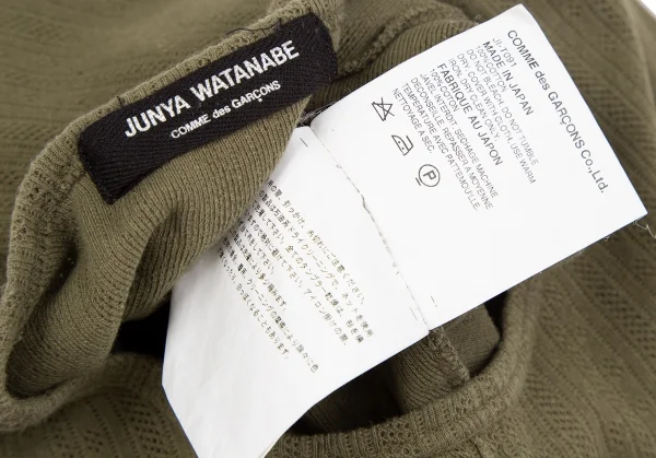 ジュンヤワタナベ コムデギャルソンJUNYA WATANABE COMME des GARCONS 針抜きストライプ裁ち切りノースリーブ カーキM位 K-119182_013