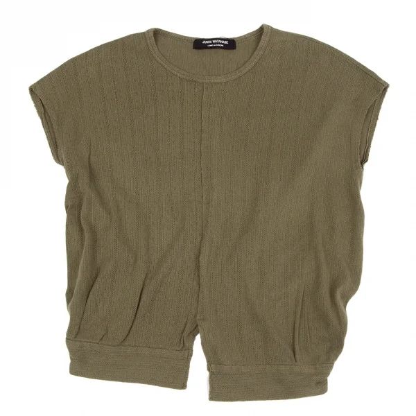 ジュンヤワタナベ コムデギャルソンJUNYA WATANABE COMME des GARCONS 針抜きストライプ裁ち切りノースリーブ カーキM位 K-119182_002