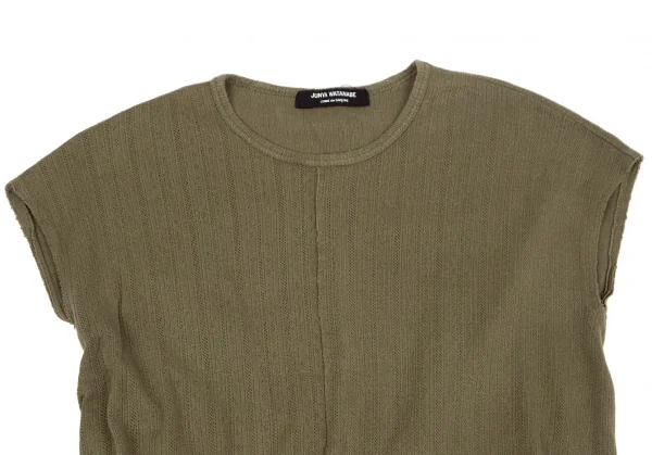 ジュンヤワタナベ コムデギャルソンJUNYA WATANABE COMME des GARCONS 針抜きストライプ裁ち切りノースリーブ カーキM位 K-119182_003