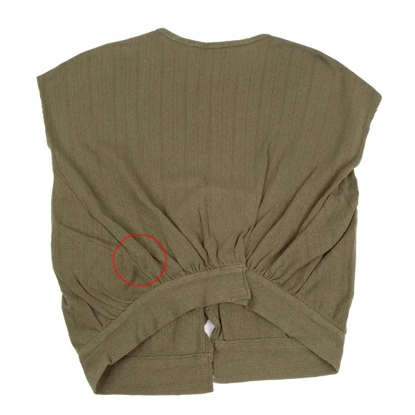 ジュンヤワタナベ コムデギャルソンJUNYA WATANABE COMME des GARCONS 針抜きストライプ裁ち切りノースリーブ カーキM位 K-119182_009