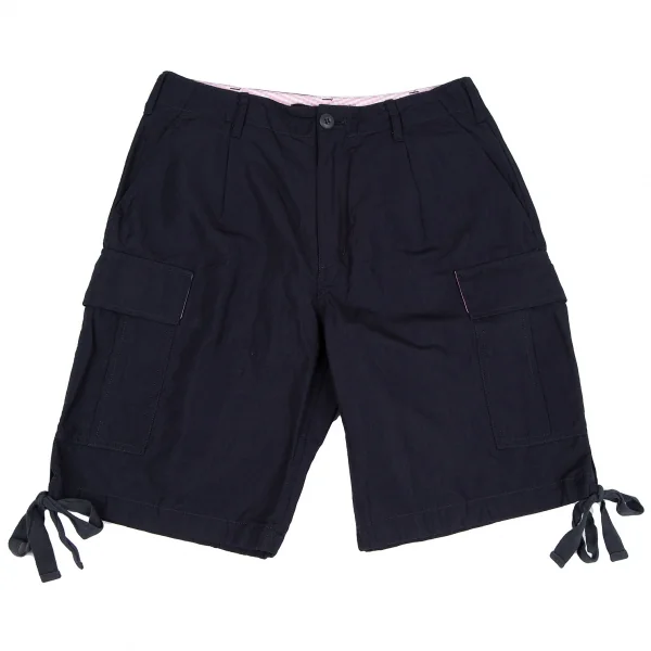 ジュンヤワタナベ コムデギャルソンJUNYA WATANABE COMME des GARCONS ウールリネンカーゴハーフパンツ 紺S K-119187_001