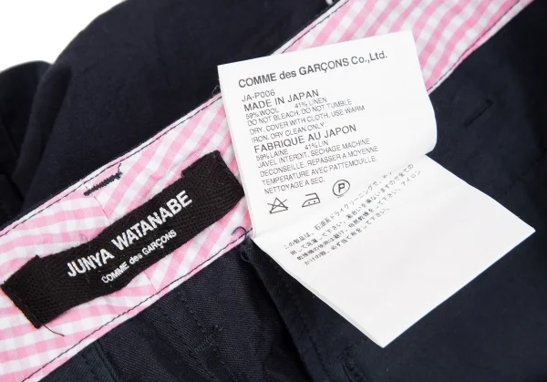 ジュンヤワタナベ コムデギャルソンJUNYA WATANABE COMME des GARCONS ウールリネンカーゴハーフパンツ 紺S K-119187_014