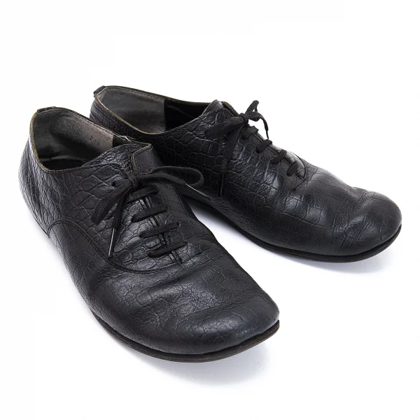 コムデギャルソンCOMME des GARCONS クロコダイルエンボスラウンドトゥシューズ 黒24.5 K-119197_001