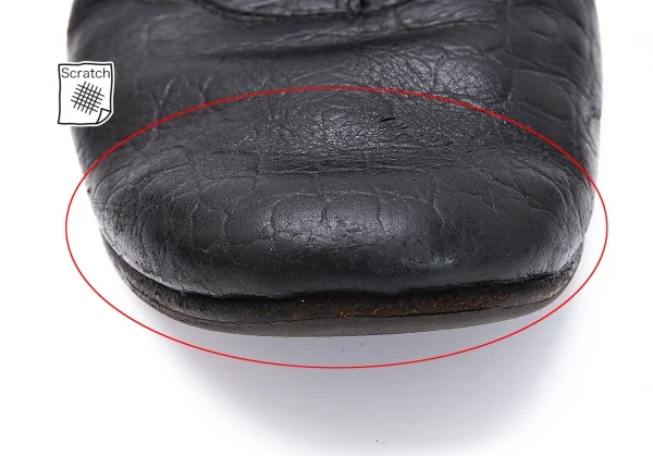 コムデギャルソンCOMME des GARCONS クロコダイルエンボスラウンドトゥシューズ 黒24.5 K-119197_012