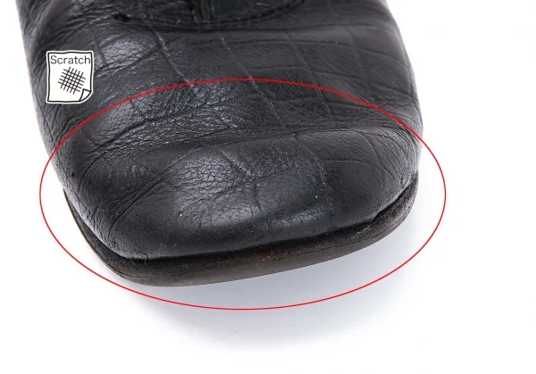 コムデギャルソンCOMME des GARCONS クロコダイルエンボスラウンドトゥシューズ 黒24.5 K-119197_013