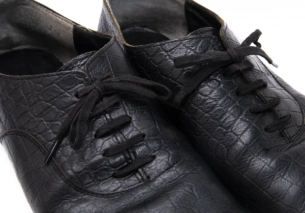 コムデギャルソンCOMME des GARCONS クロコダイルエンボスラウンドトゥシューズ 黒24.5 K-119197_014
