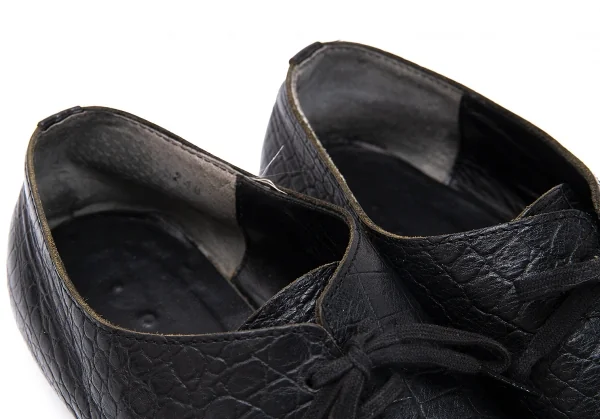 コムデギャルソンCOMME des GARCONS クロコダイルエンボスラウンドトゥシューズ 黒24.5 K-119197_015