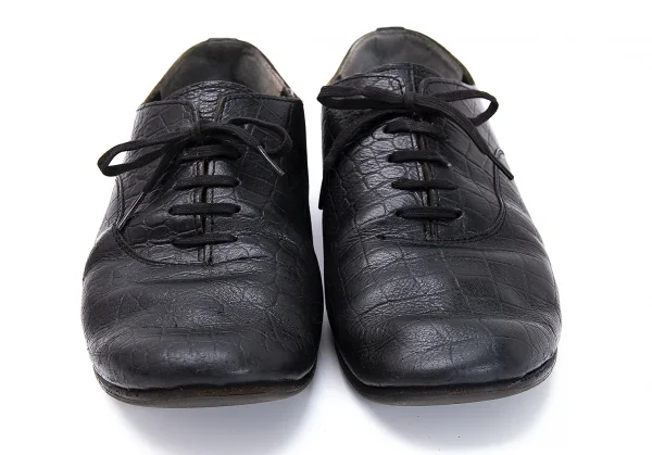 コムデギャルソンCOMME des GARCONS クロコダイルエンボスラウンドトゥシューズ 黒24.5 K-119197_002
