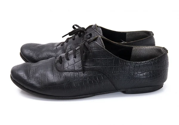 コムデギャルソンCOMME des GARCONS クロコダイルエンボスラウンドトゥシューズ 黒24.5 K-119197_003