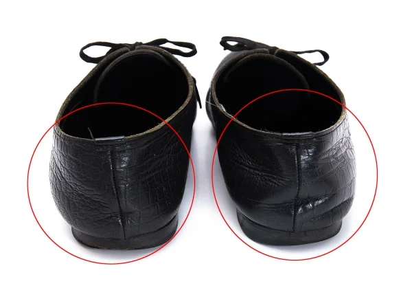 コムデギャルソンCOMME des GARCONS クロコダイルエンボスラウンドトゥシューズ 黒24.5 K-119197_004